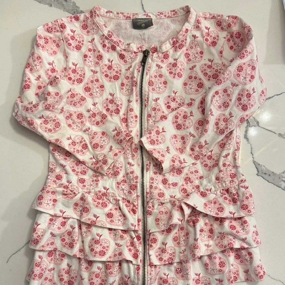 Kate Quinn Pink Floral Ruffle Cardigan